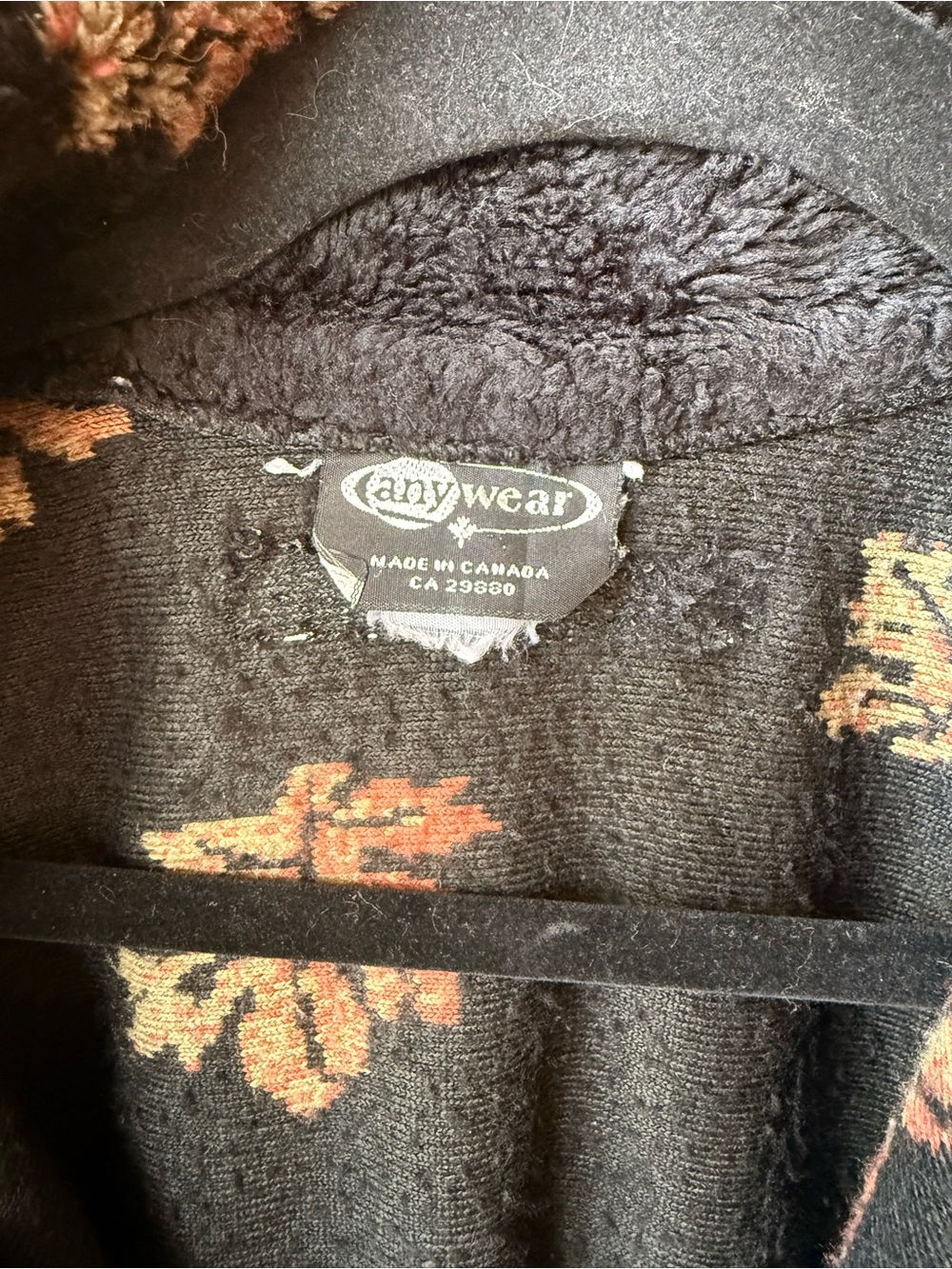 Vintage Women's Black Floral Zip-Up Fleece Jacket - Picture 3 of 3
